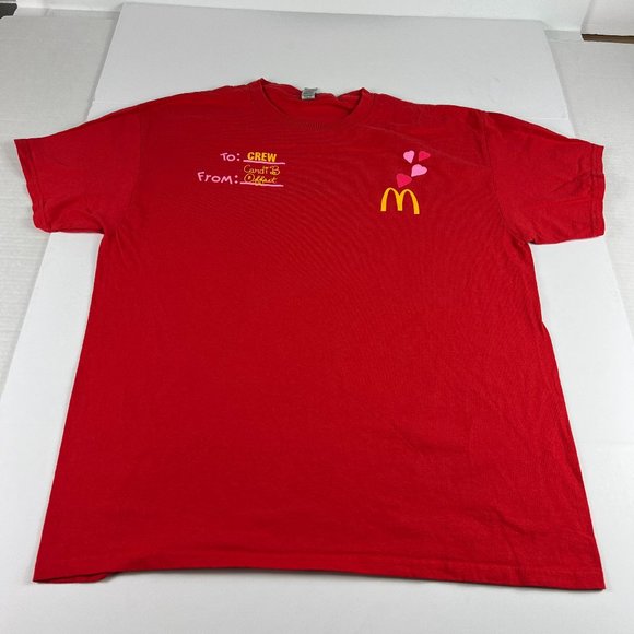 Mcdonalds X Cardi B Offset Crew Employee Shirt Adult Large Red Short Sleeve Tee - Picture 1 of 11